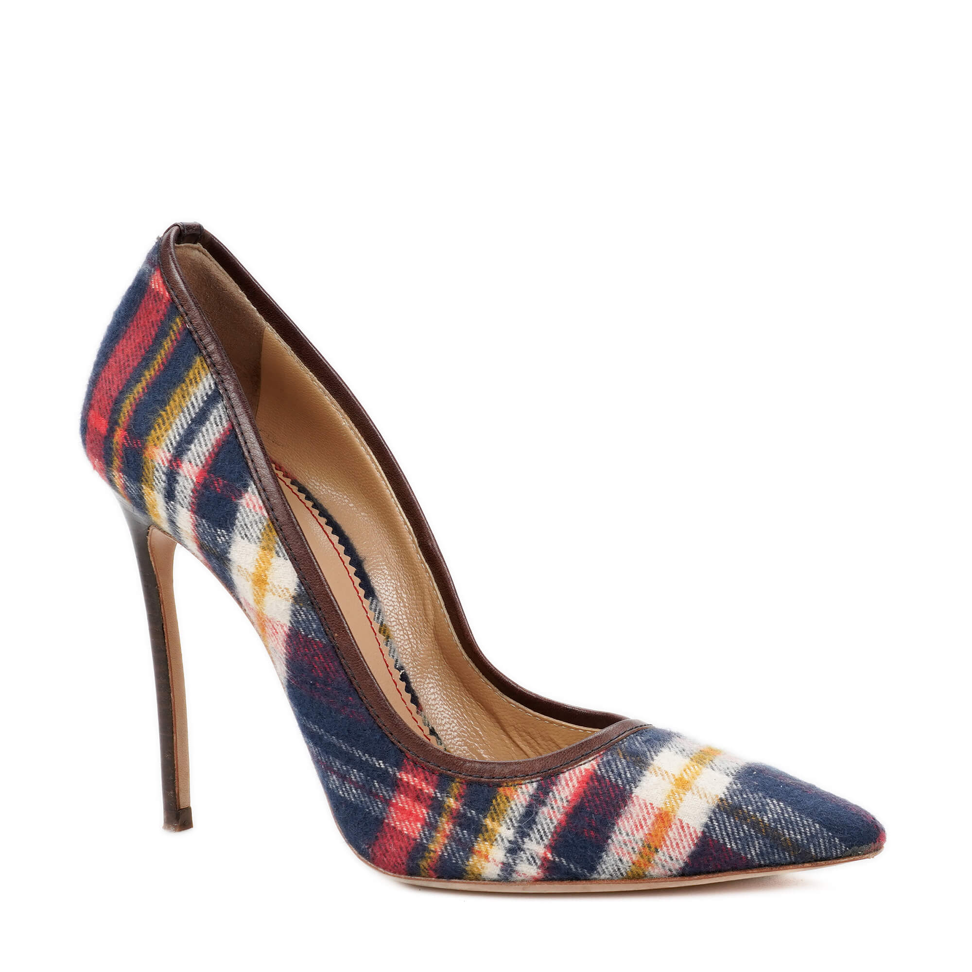 Dsquared2 - Navy Blue Plaid Felt Pumps